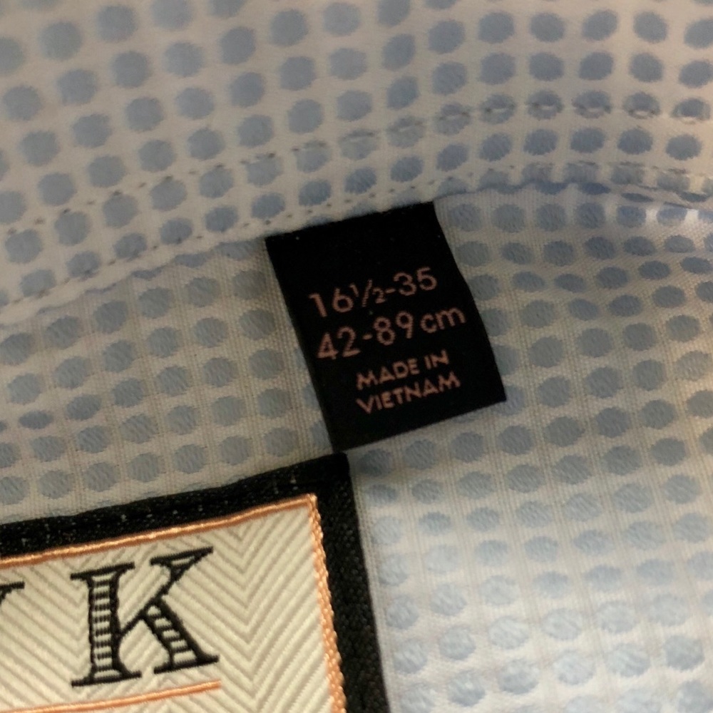 16 1/2, 35 Size Thomas Pink Button Down - Picture 4 of 7